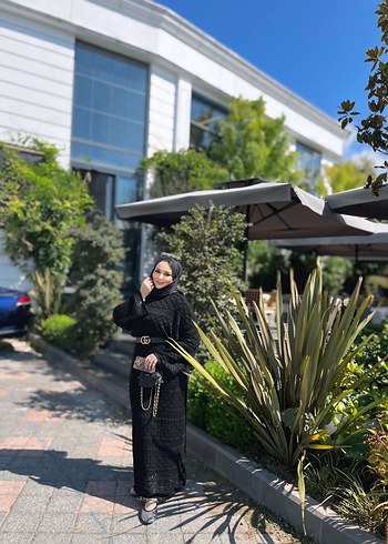 Drapeli Siyah Kadın dantelli elbise - Görsel 4