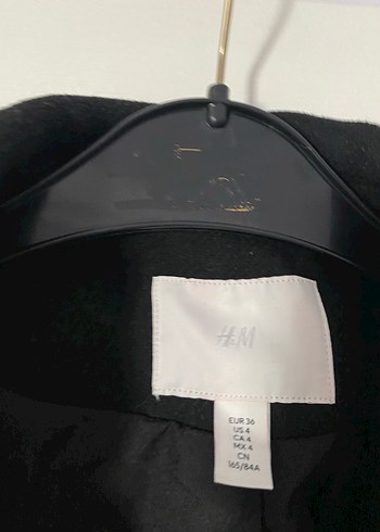36 Beden siyah Renk H&M Siyah Kaban