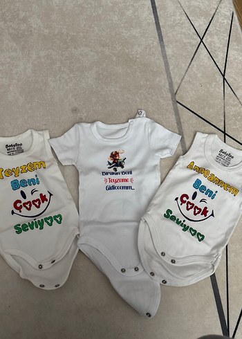 Renkli Baskılı Pamuklu Bebek Body - Görsel 2