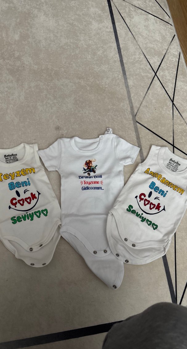 Renkli Baskılı Pamuklu Bebek Body - Görsel 2