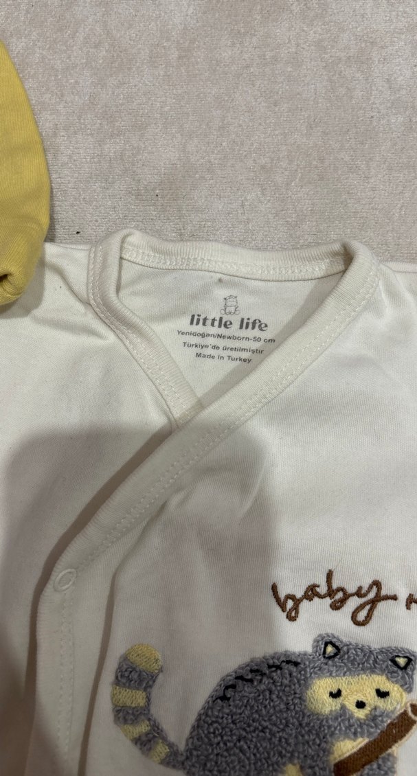Sarı Kapüşonlu Bebek Takımı - Görsel 2