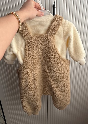 Kürklü Bej Bebek Tulum - Görsel 4