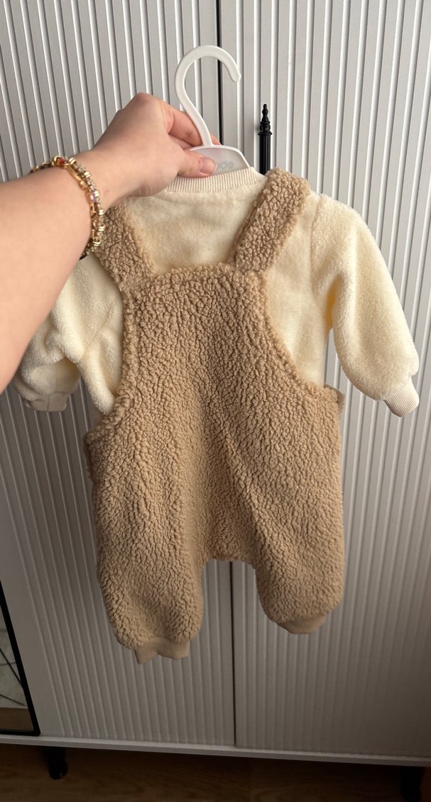 Kürklü Bej Bebek Tulum - Görsel 4