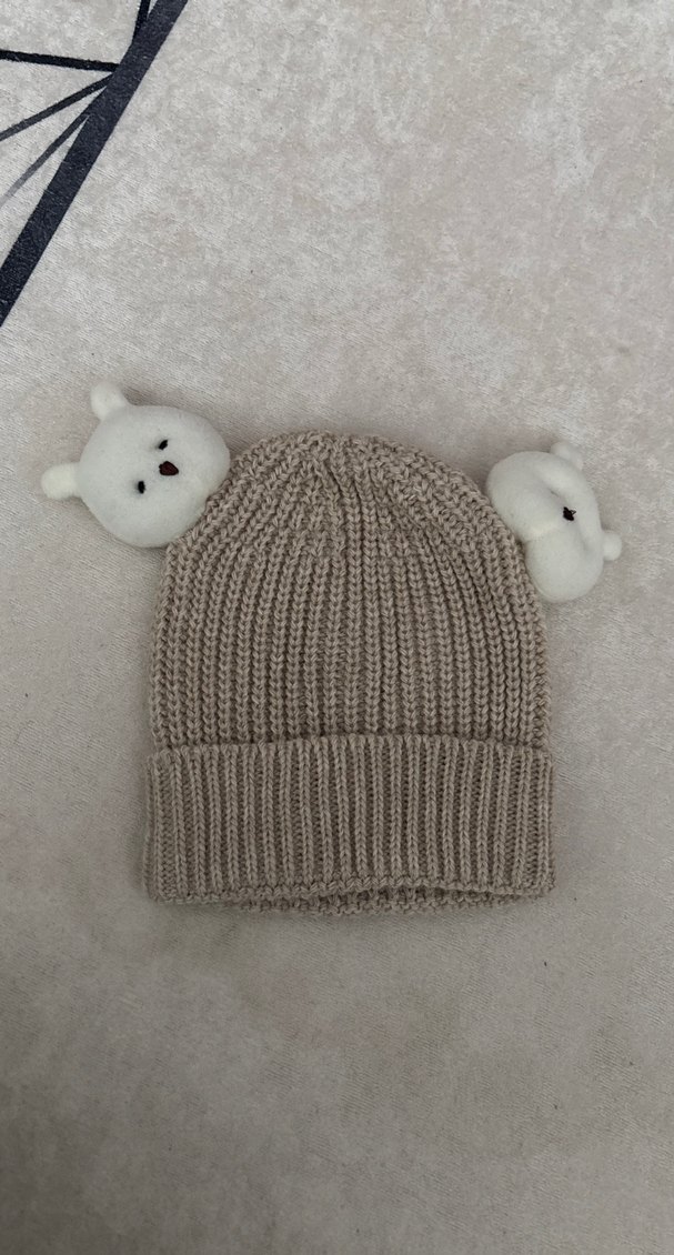 Bej Örgü çocuk Bere - Görsel 2