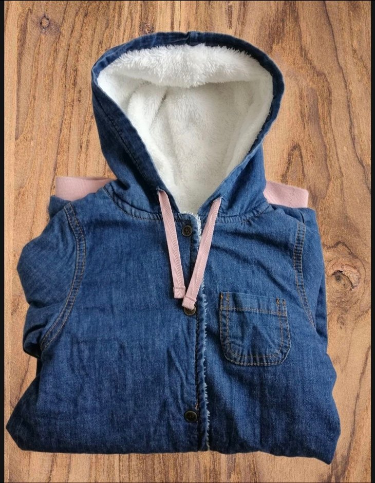 Düğmeli Mavi Bebek Kot Tulumu - Görsel 3