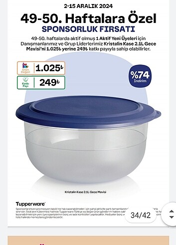 Tupperware kristal 2 lt