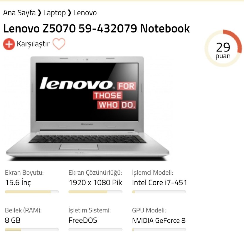 Lenovo z50-70 Dizüstü Bilgisayar - Görsel 5