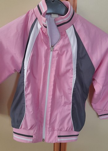 Bücürük Kız Çocuk Pembe ve Gri Fermuarlı Ceket