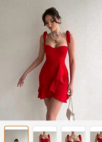 kırmızı kısa elbise 