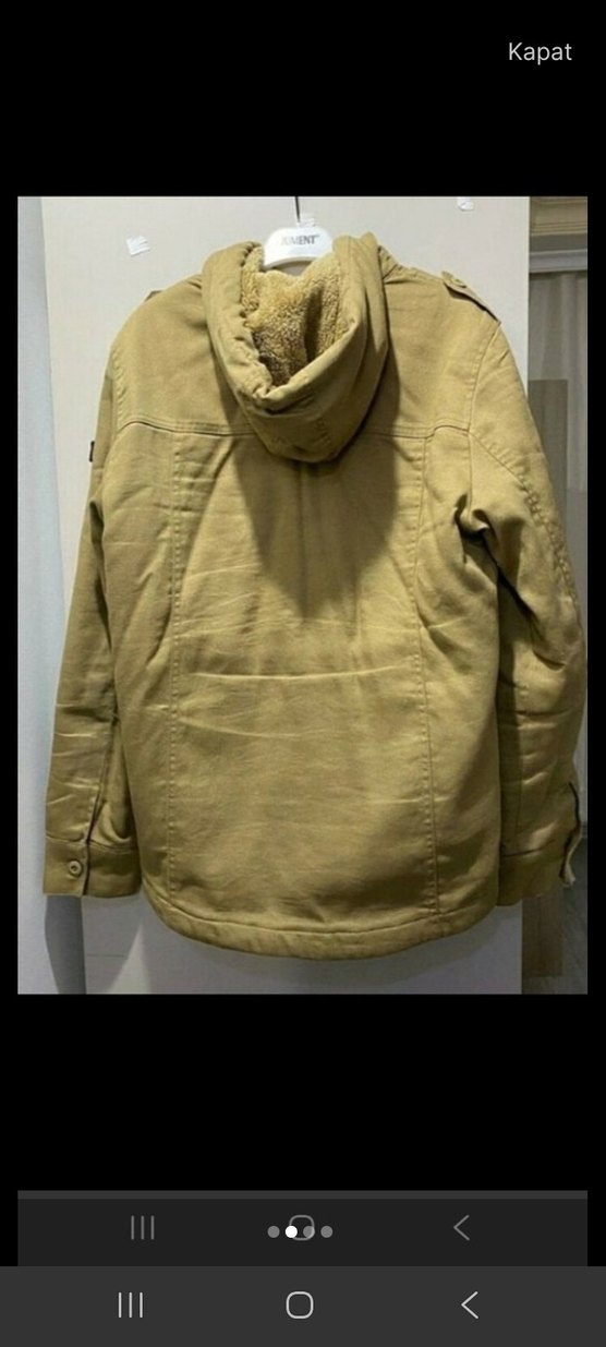 Düğmeli Bej Erkek Street Wear Ceket - Görsel 2