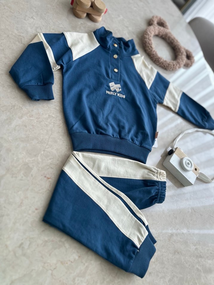 Mavi Gri Erkek Bebek Takım - Görsel 2