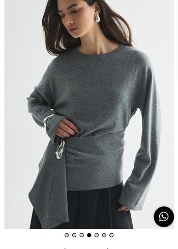 Zeyyen Kadın Gri Uzun Kollu Triko - Görsel 2