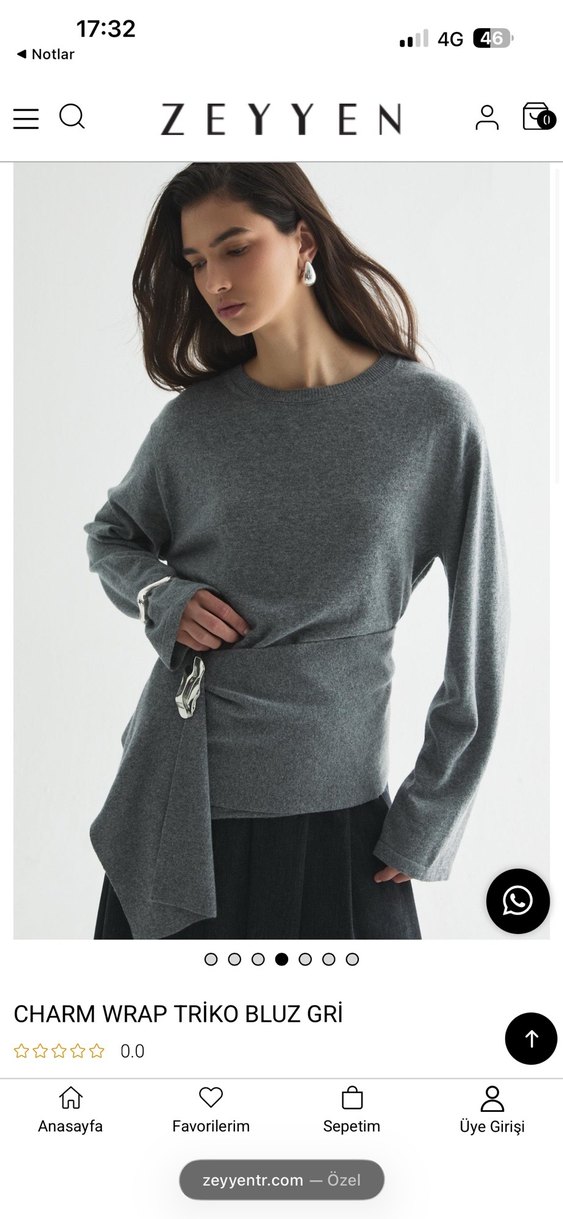 Zeyyen Kadın Gri Uzun Kollu Triko - Görsel 2