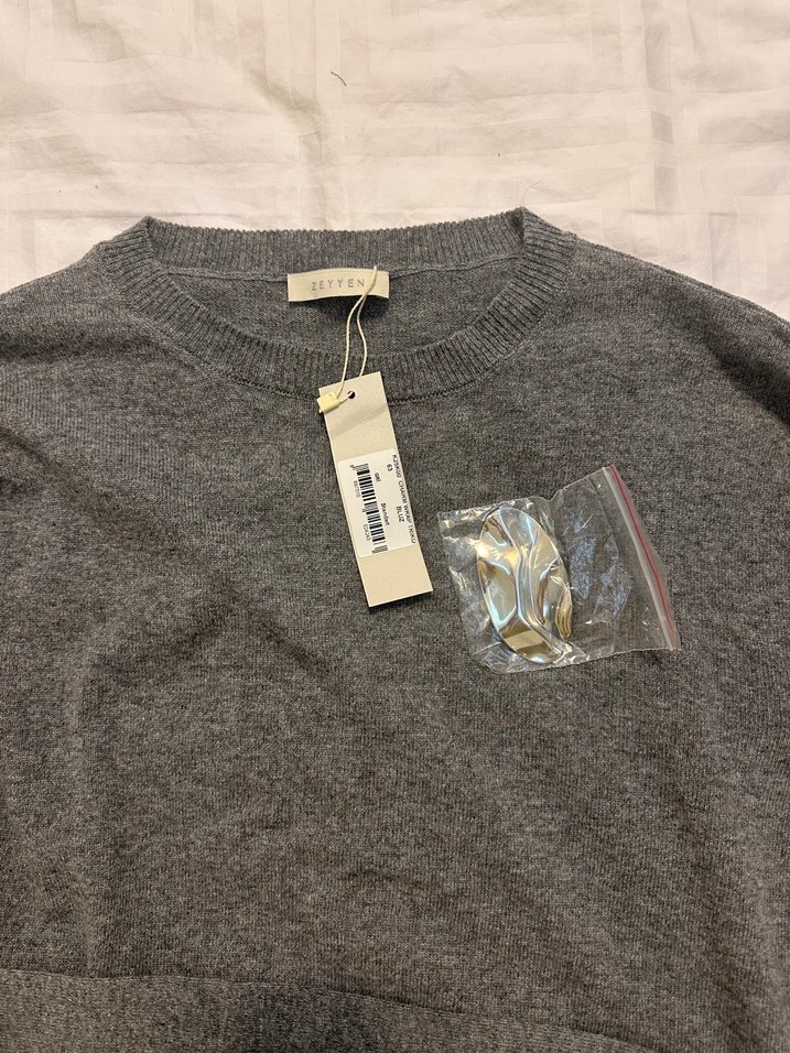 Zeyyen Kadın Gri Uzun Kollu Triko - Görsel 3