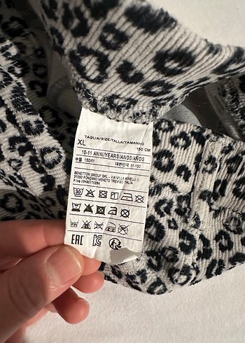 Kız çocuk Gri Desenli kadife tayt - Görsel 3