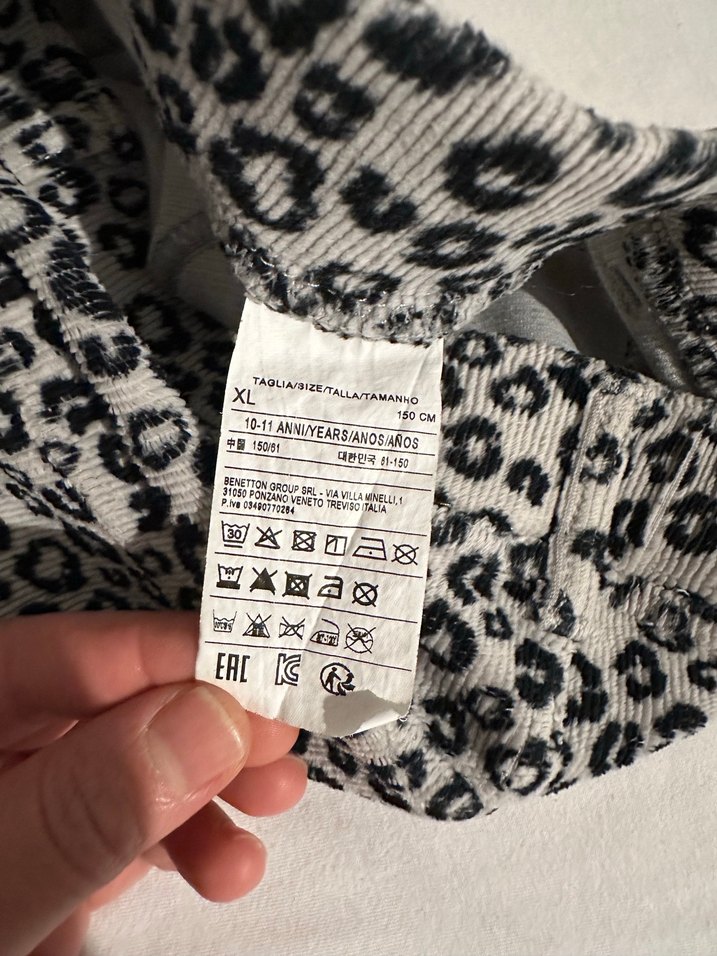 Kız çocuk Gri Desenli kadife tayt - Görsel 3