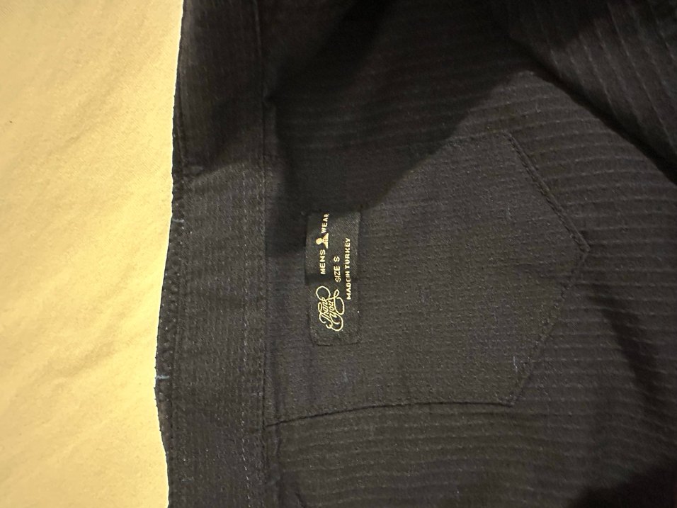 Erkek Siyah Keten Uzun Kollu Gömlek - Görsel 3