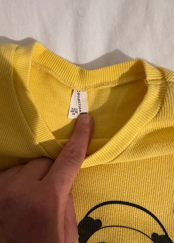 Sarı Uzun Kollu Kız Tişörtü, Baskılı - Görsel 3