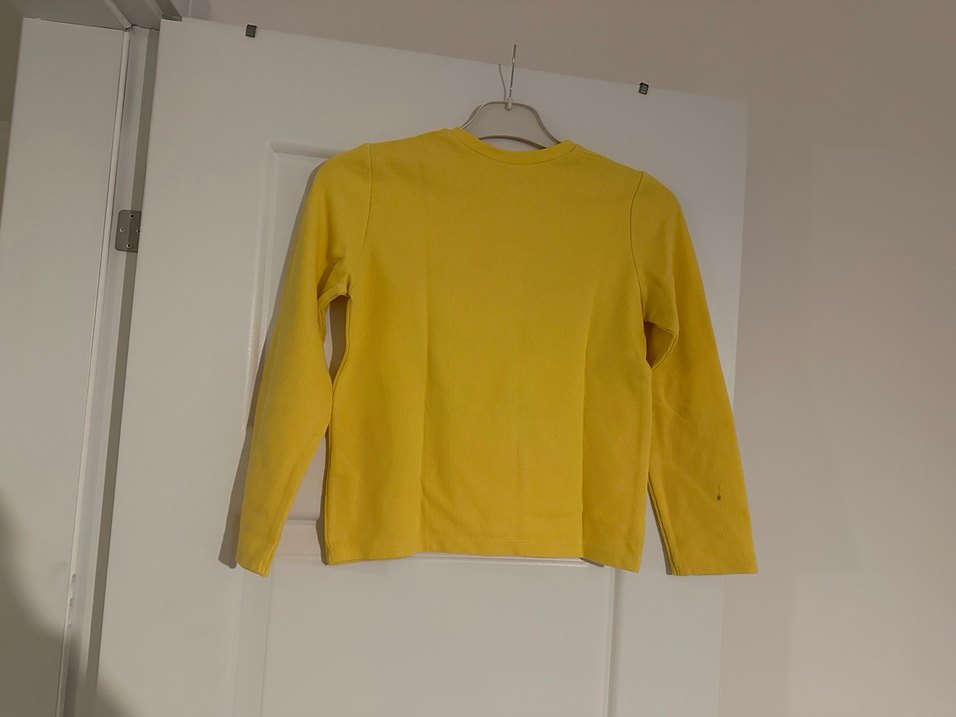 Sarı Uzun Kollu Kız Tişörtü, Baskılı - Görsel 2