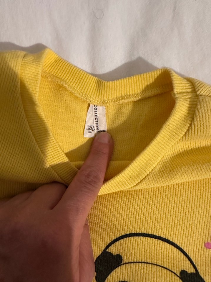 Sarı Uzun Kollu Kız Tişörtü, Baskılı - Görsel 3