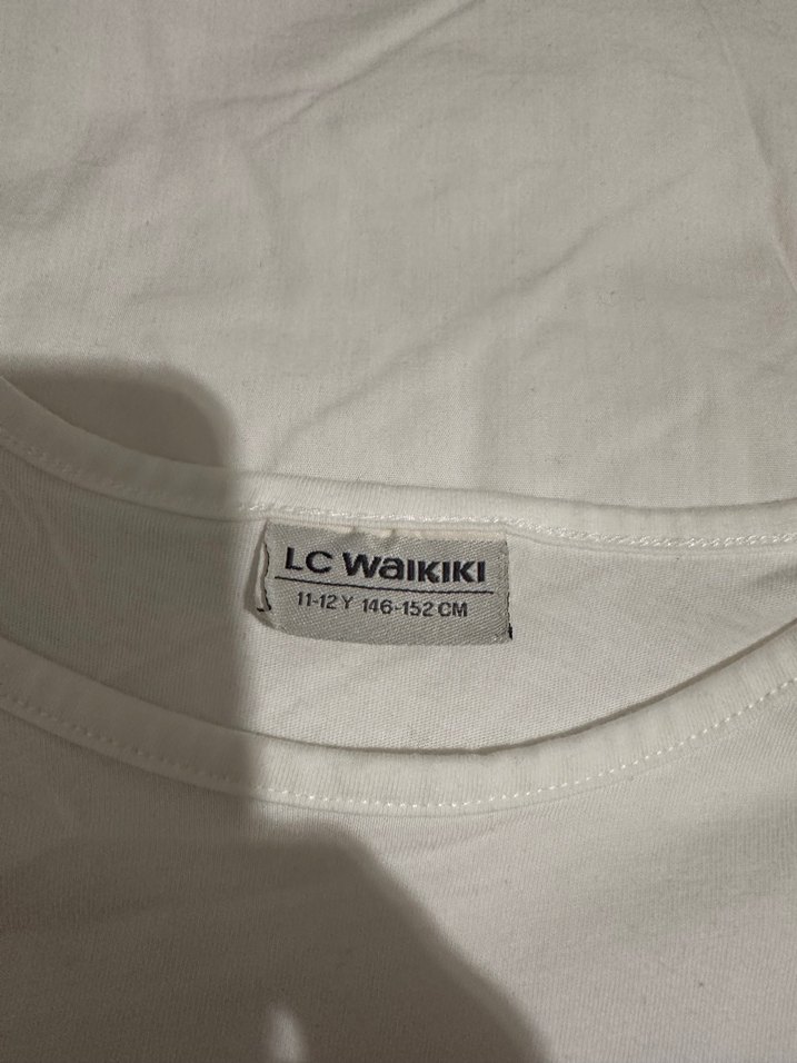 Kız Çocuk Beyaz Baskılı Kısa Kollu Tişört - Görsel 2