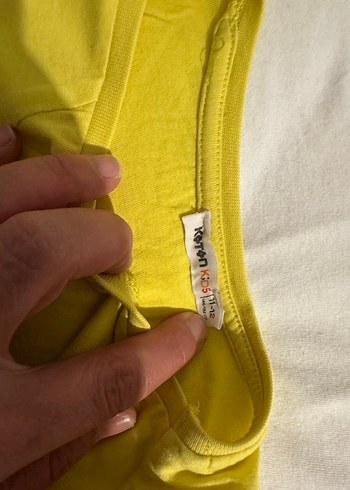 Kız Çocuk Sarı Kısa Kollu Basic Tişört - Görsel 3