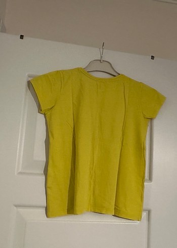 Kız Çocuk Sarı Kısa Kollu Basic Tişört - Görsel 2