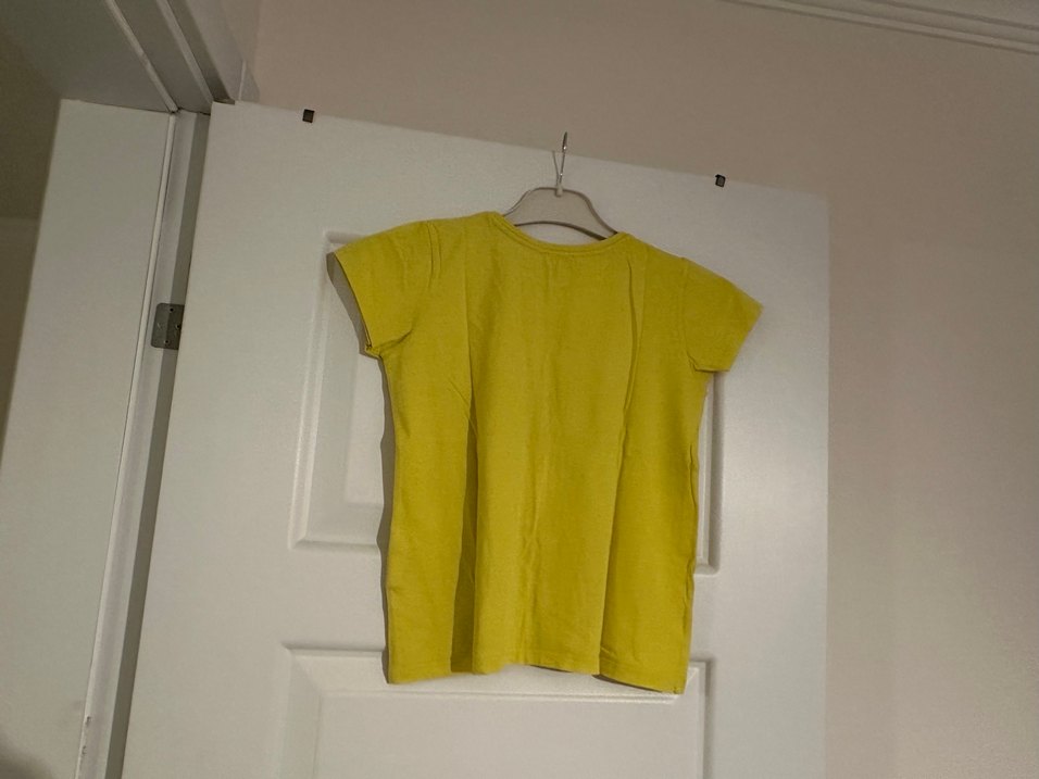 Kız Çocuk Sarı Kısa Kollu Basic Tişört - Görsel 2