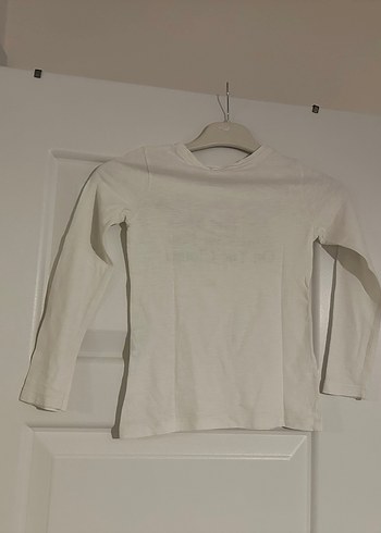 Beyaz Uzun Kollu Kız Tişörtü - Görsel 2