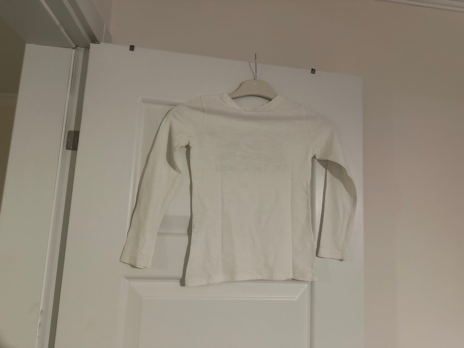 Beyaz Uzun Kollu Kız Tişörtü - Görsel 2