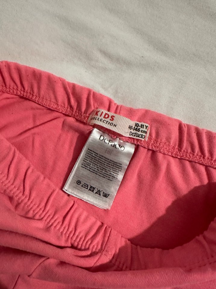 Kız Çocuk Pembe Basic Tayt - Görsel 5