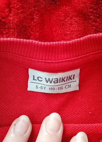 6 Yaş Beden kırmızı Renk KIZ ÇOCUK KALIN KIŞLIK SWEATSHIRT