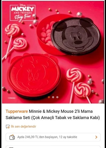 Tupperware Tupperware micky mause beslenme kabı