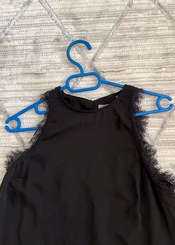 H&M Siyah kısa Kollu Drapeli Elbise