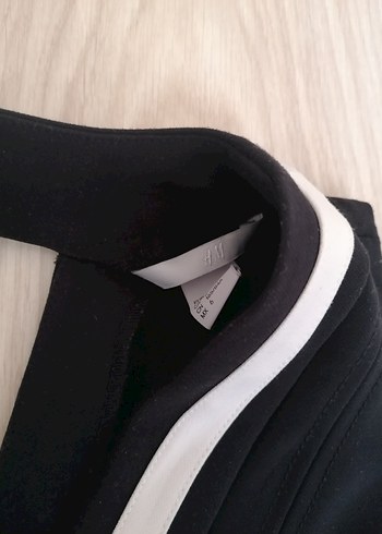 Siyah Beyaz V Yaka Mini Elbise - Görsel 4