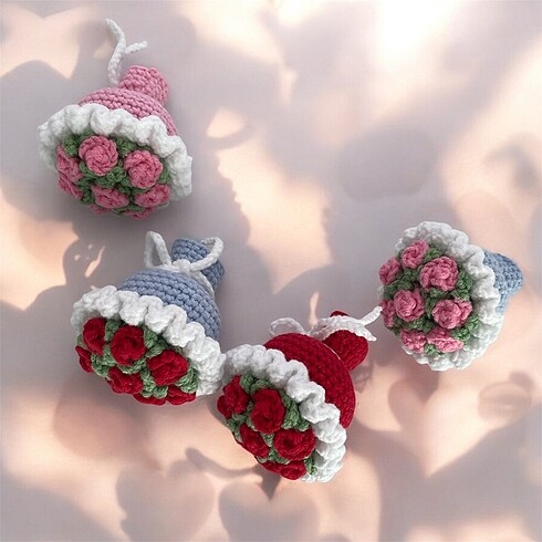 Buket anahtarlık amigurumi