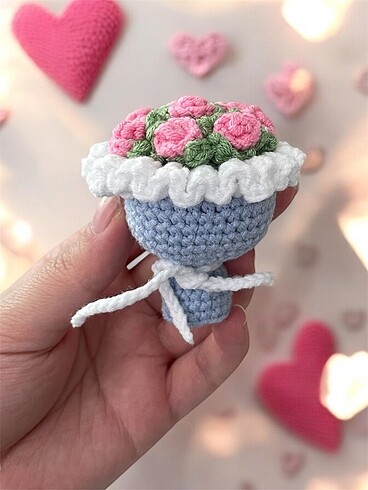  Beden Buket anahtarlık amigurumi