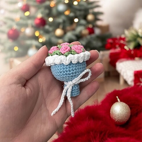 Buket anahtarlık amigurumi