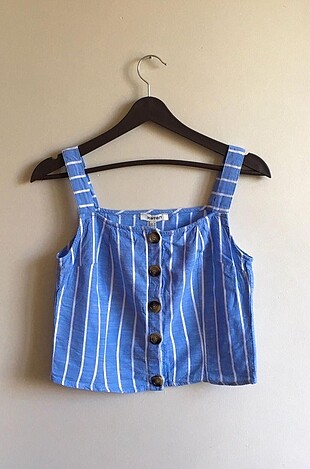 Koton Düğmeli Askılı Crop Bluz
