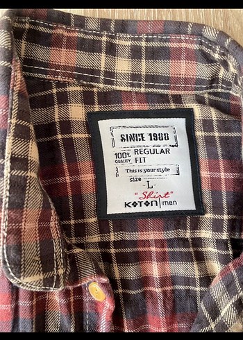 Düğmeli Bordo Ekoseli erkek Gömlek - Görsel 3