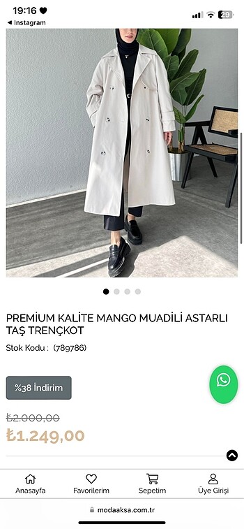 Modaaksa trençkot