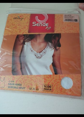 Beyaz Dantelli Pamuklu Atlet