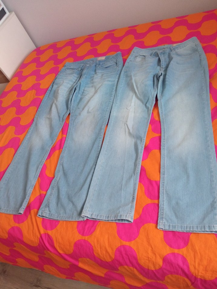 Kadın Mavi Denim Tie-Dye Geniş Paça Pantolon - Görsel 2