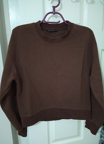 s Beden kahverengi Renk ZARA BAYAN SWEATSHİRT