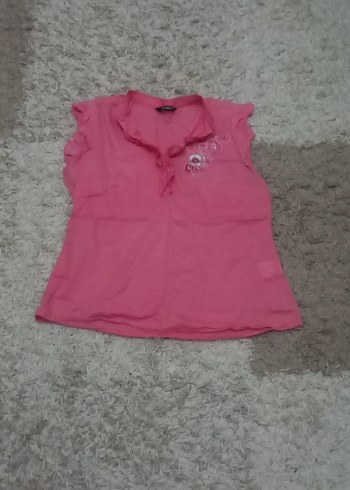 Pembe Keten V Yakalı Bluz - Görsel 2