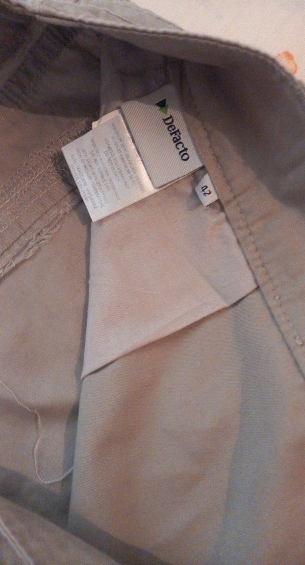 Bej Renkli Pamuklu Mini Hamile Şortu - Görsel 4