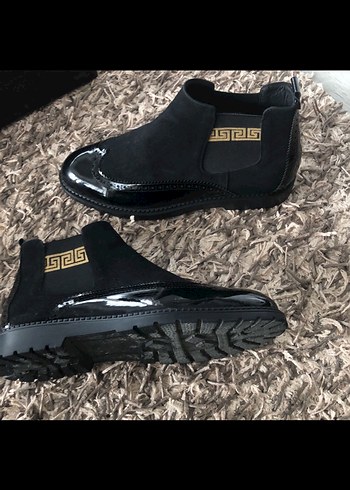 Siyah Süet / deri erkek klasik bot - Görsel 3