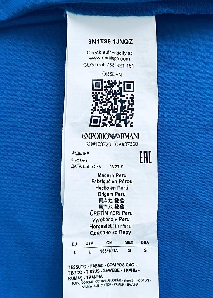 Emporio Armani Orjinal Sıfır Tişört - Görsel 2