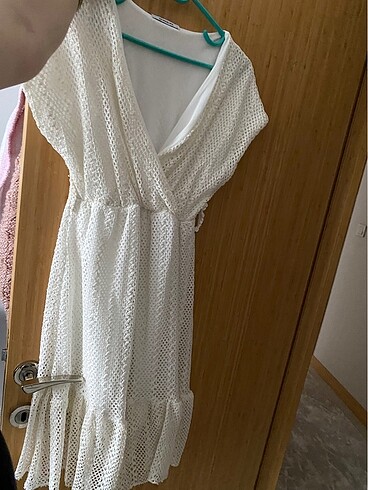 Armalife Krem dantel elbise