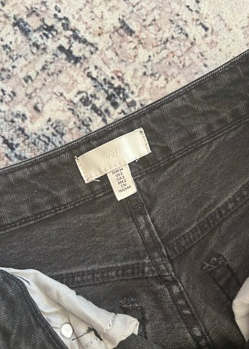 Siyah Slim Fit Mom High Ankle Jeans - Görsel 3